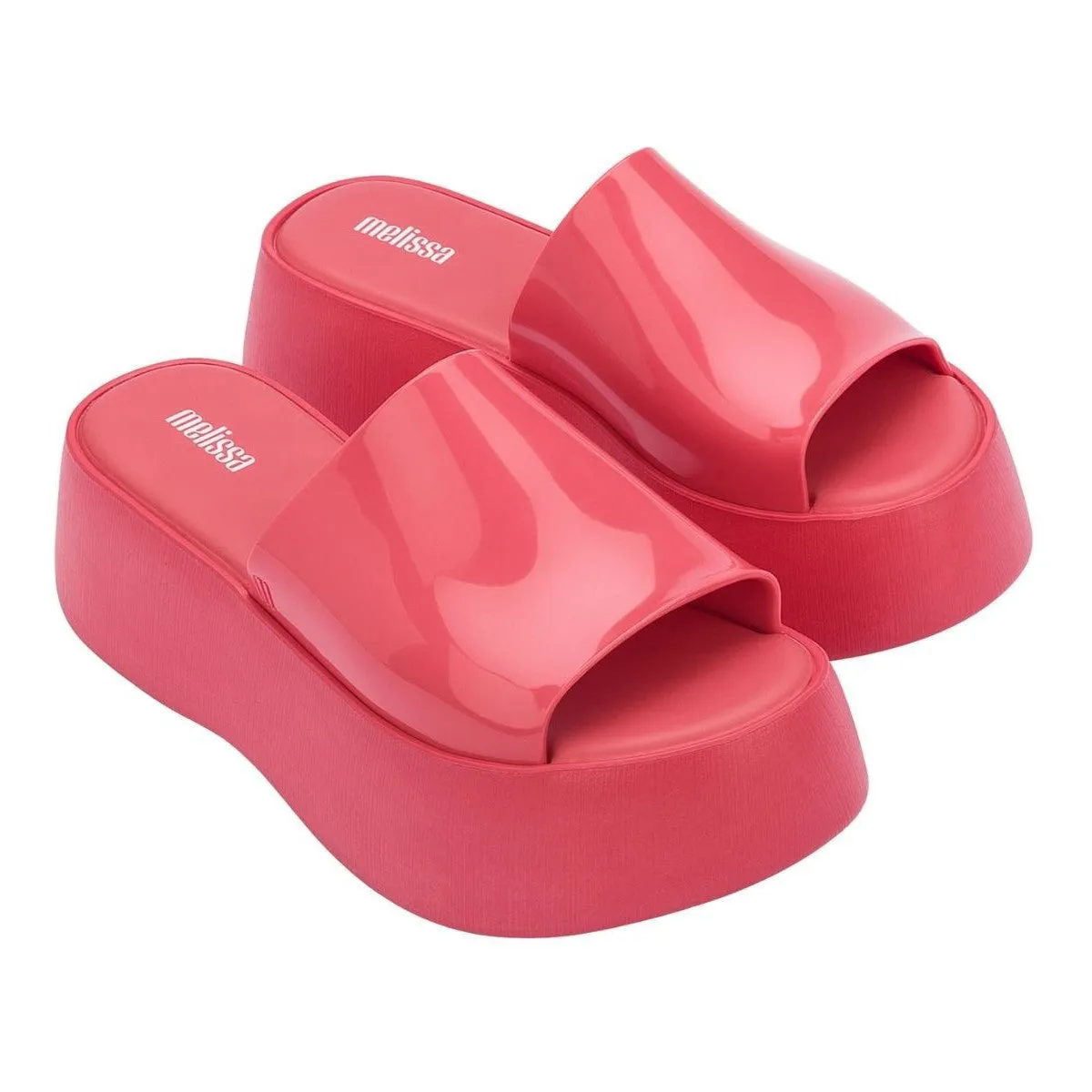 Melissa Becky Platform Slides for Women - Cushioned and Comfortable Chunky Platform Slip-On Sandals with Jelly Upper and Open Toe Design