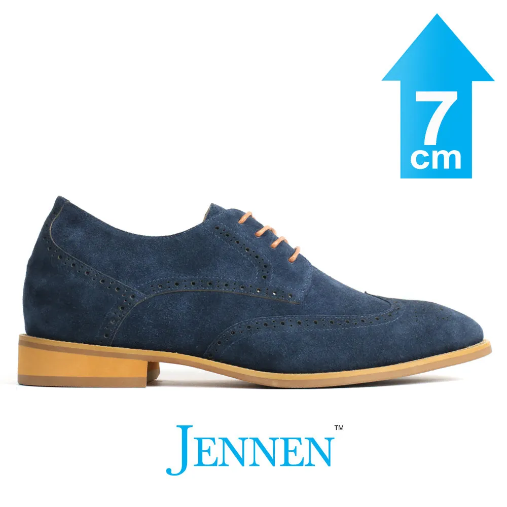 Mr. Hogan 7cm | 2.8 inches Urban Style Blue Suede Leather with Heels