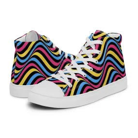 Pansexual Pan Pride Wavey Men’s High Top Canvas Athletic Shoes