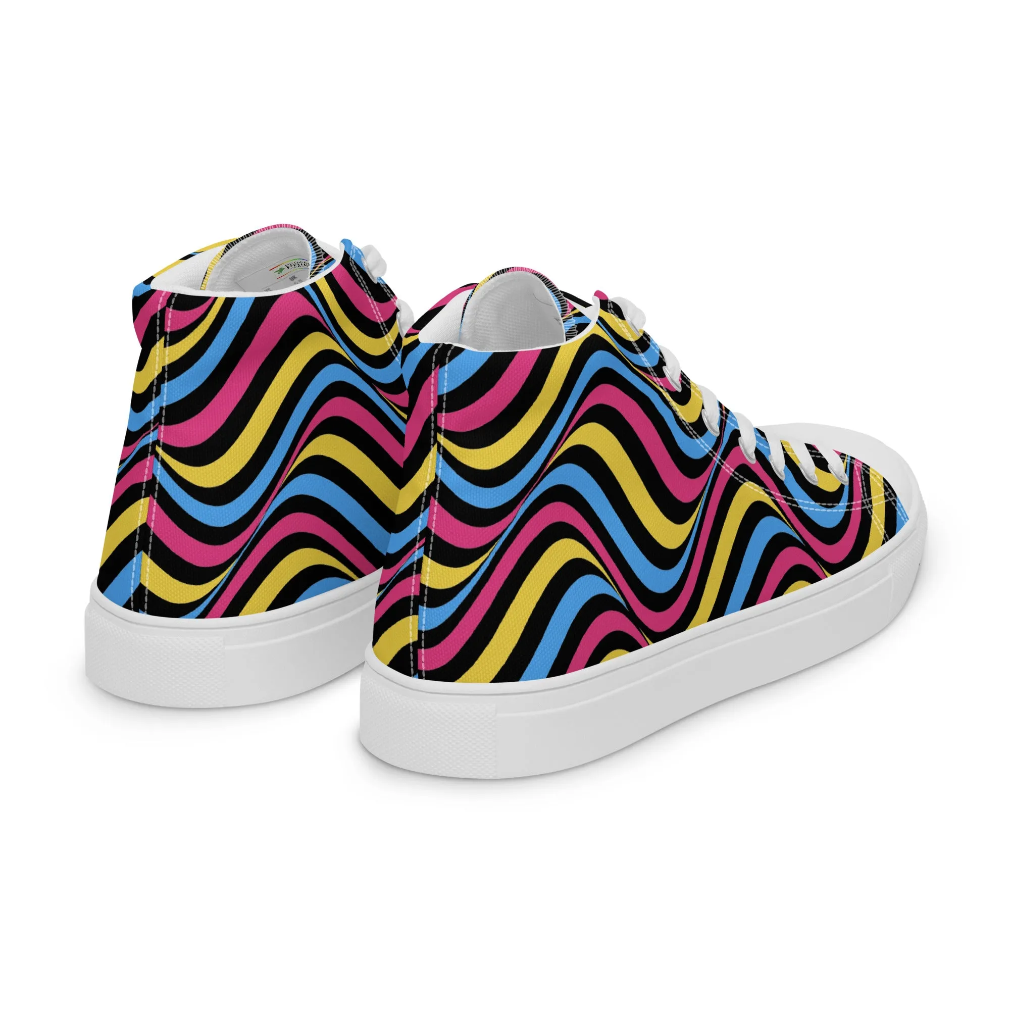 Pansexual Pan Pride Wavey Men’s High Top Canvas Athletic Shoes