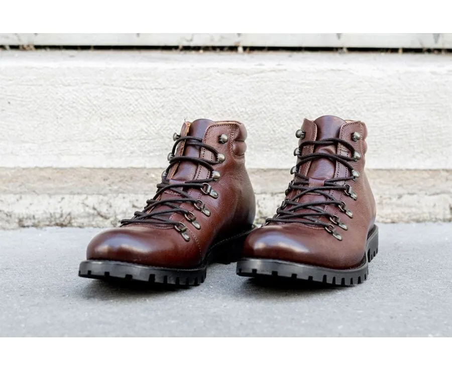 Patina chocolate lace-up Outdoor Boots  - GOSFIELD