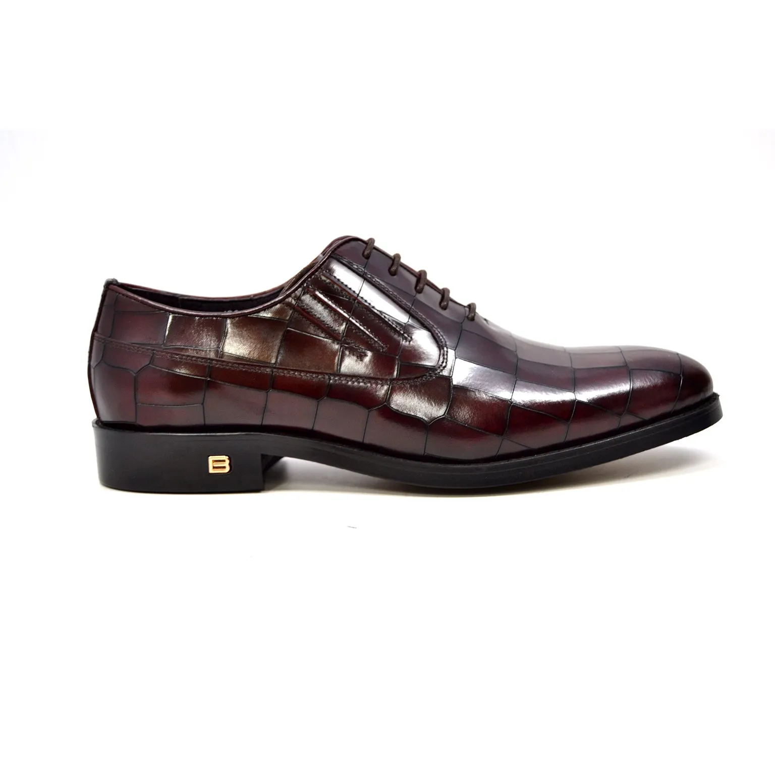 Phoenix Oxford Leather Dress Shoes - Black & Bordeaux