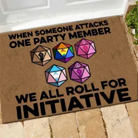 Pride Doormat For Ally Support Lgbt We All Roll For Initiative Doormat, Gift For Ally