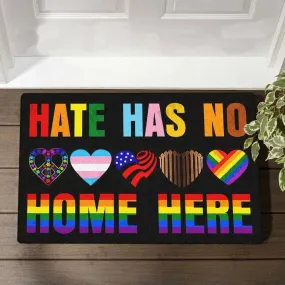 Pride Doormat Hate Has No Home Here Lgbt Doormat, Doormat For Gay Lesbian Transgender Doormat Gifts