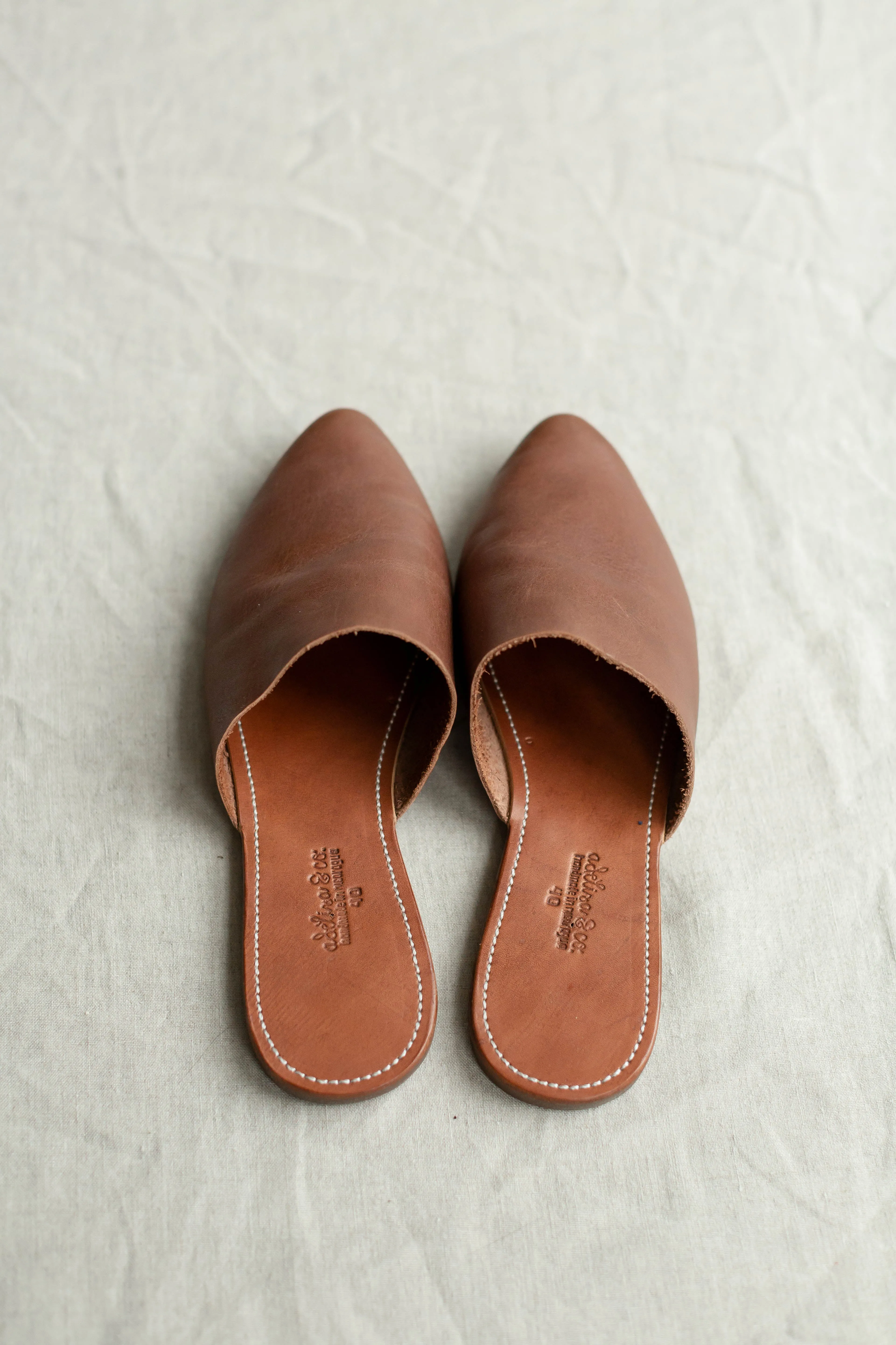 Deep Brown Providence Handmade Leather Mules