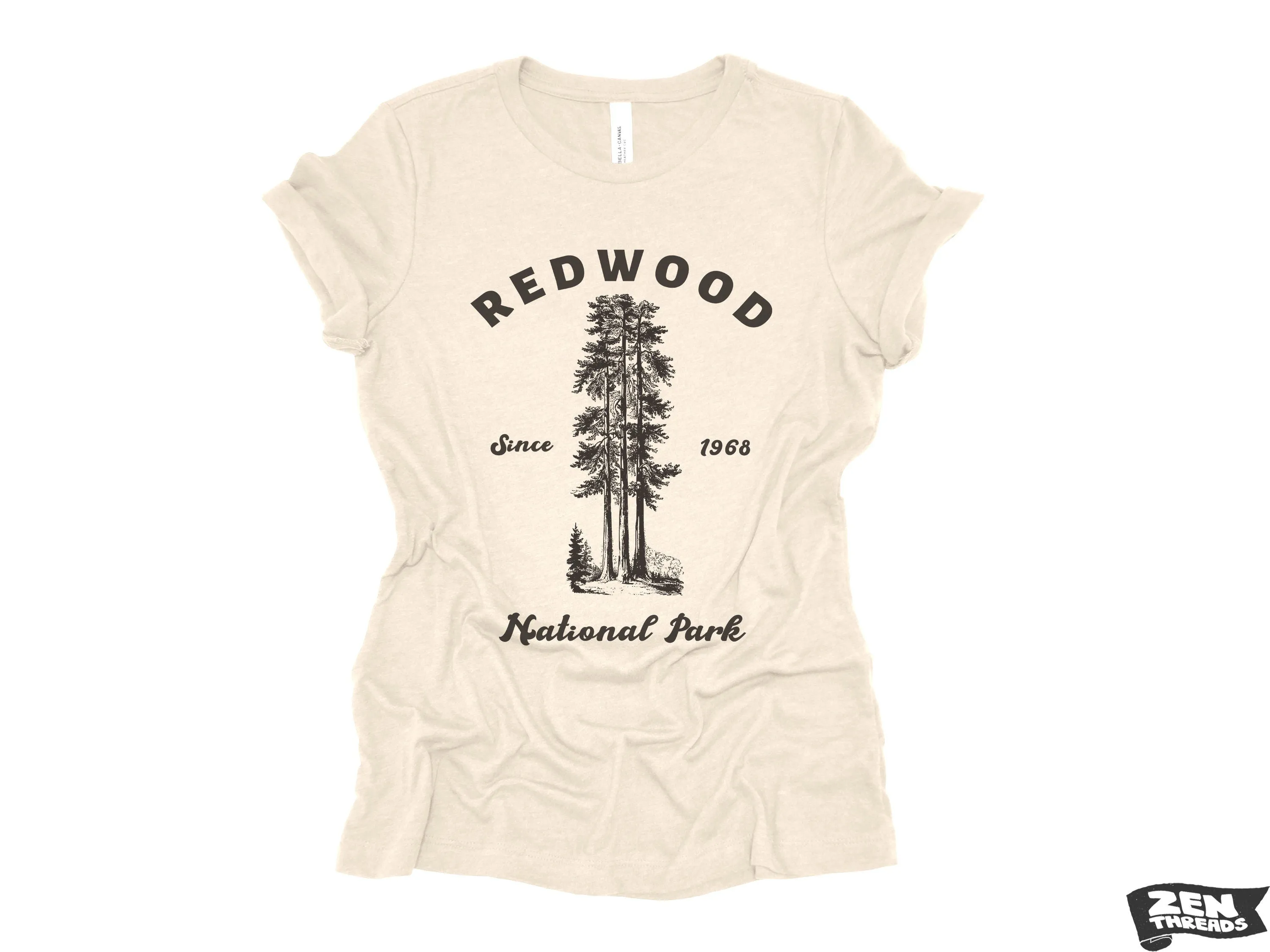 Redwood Women's Boyfriend Tee - National Park T-Shirt for Hiking & Camping