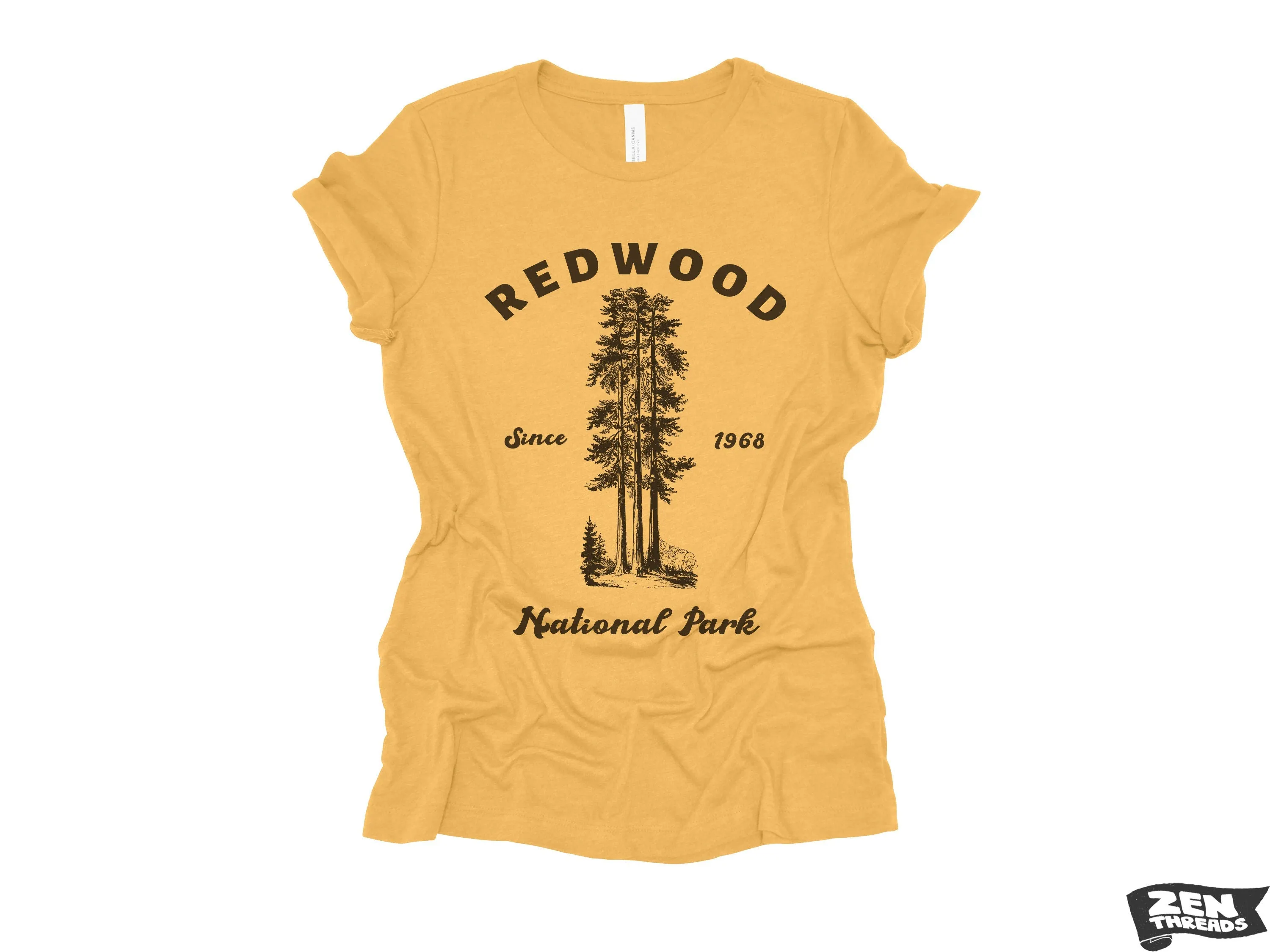 Redwood Women's Boyfriend Tee - National Park T-Shirt for Hiking & Camping