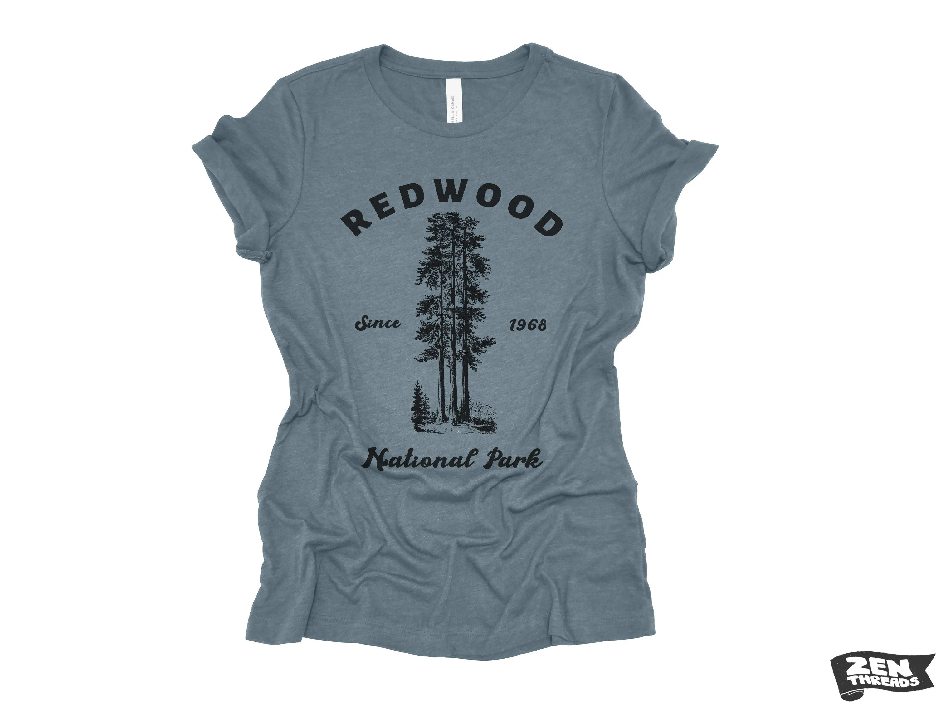 Redwood Women's Boyfriend Tee - National Park T-Shirt for Hiking & Camping