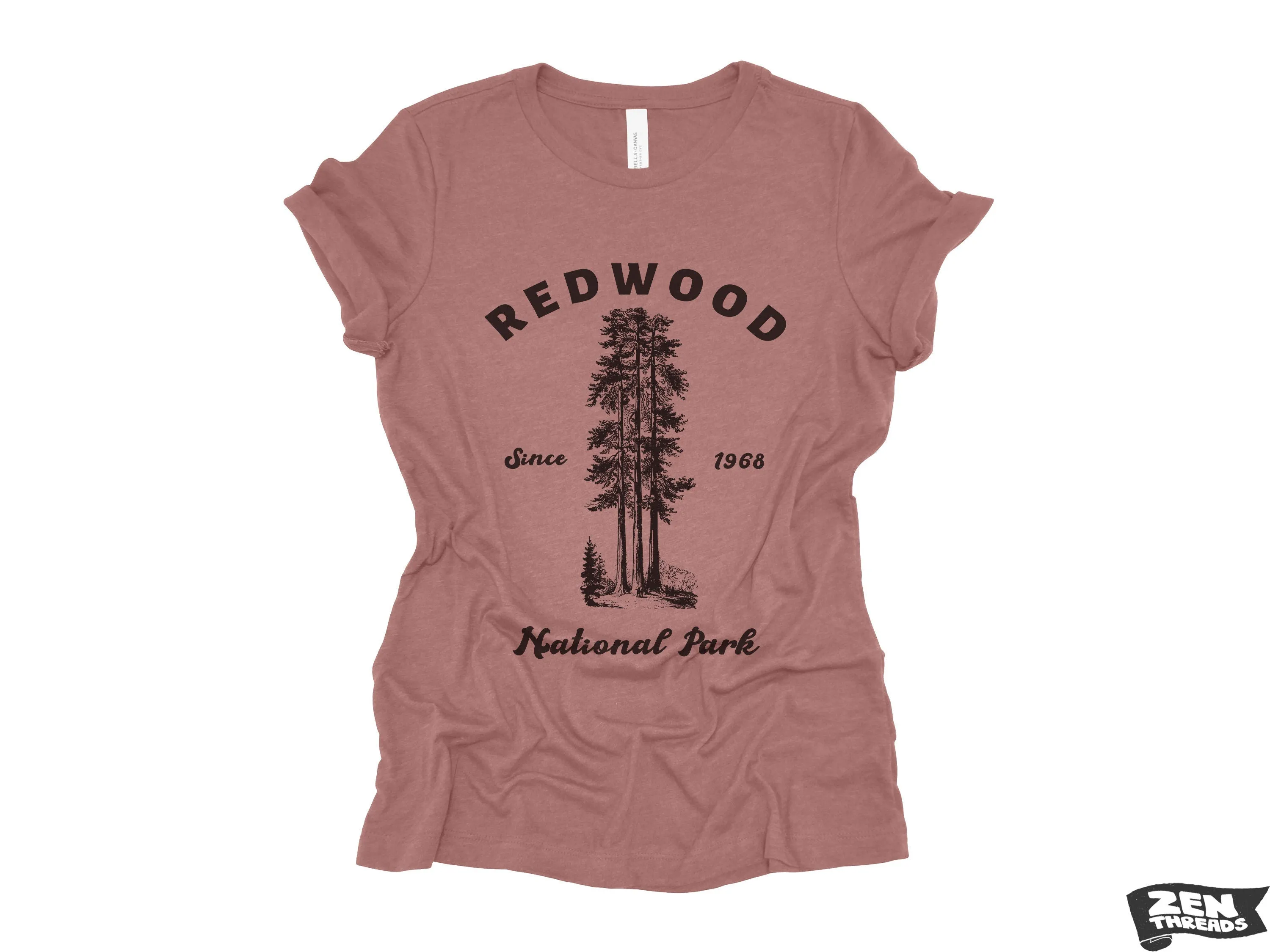 Redwood Women's Boyfriend Tee - National Park T-Shirt for Hiking & Camping