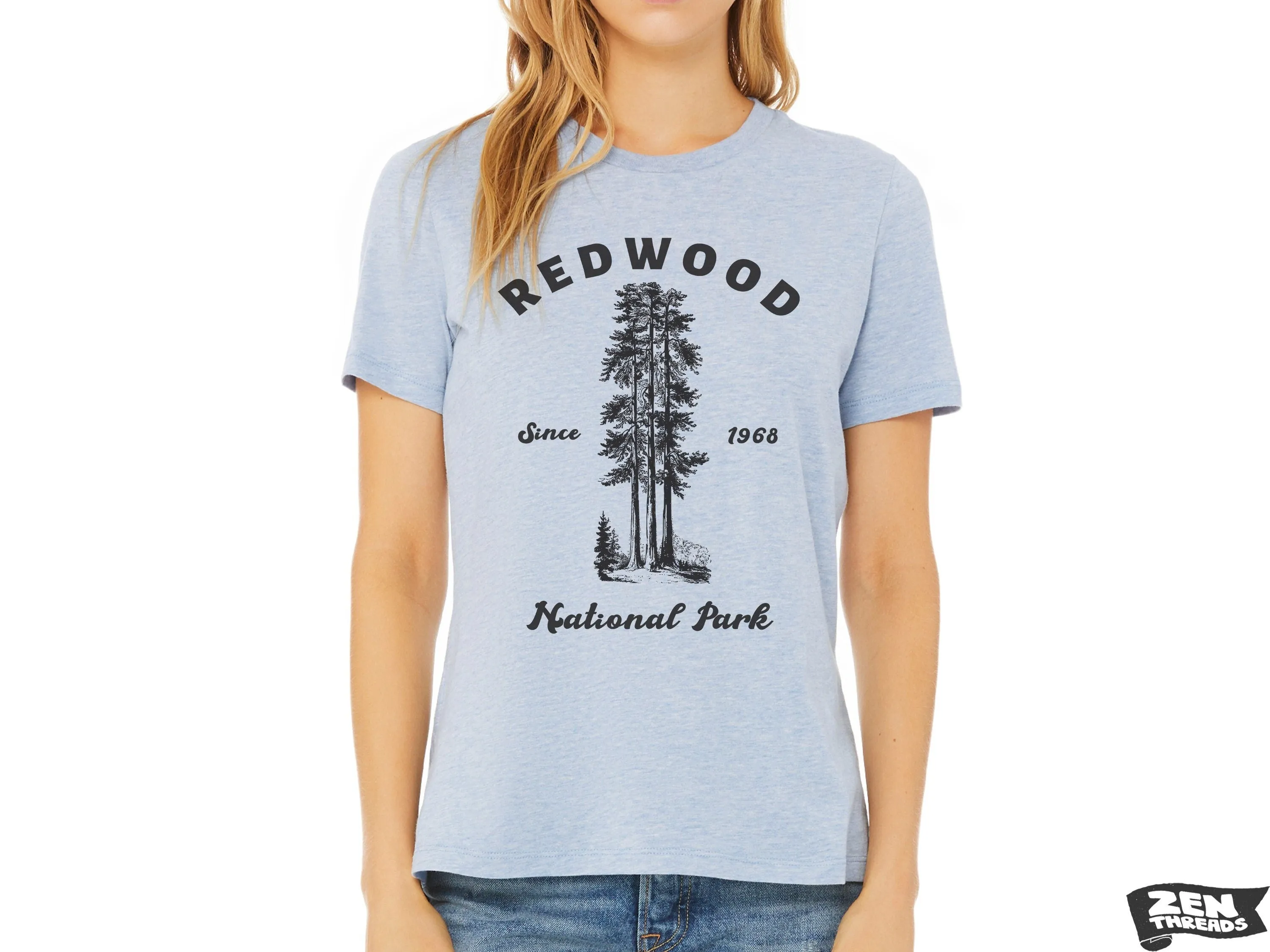 Redwood Women's Boyfriend Tee - National Park T-Shirt for Hiking & Camping