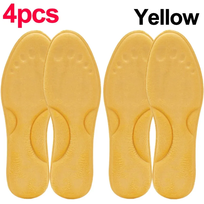 Self-Heating Arch Support Insoles w/ Memory Foam for Men and Women. 2-pairs