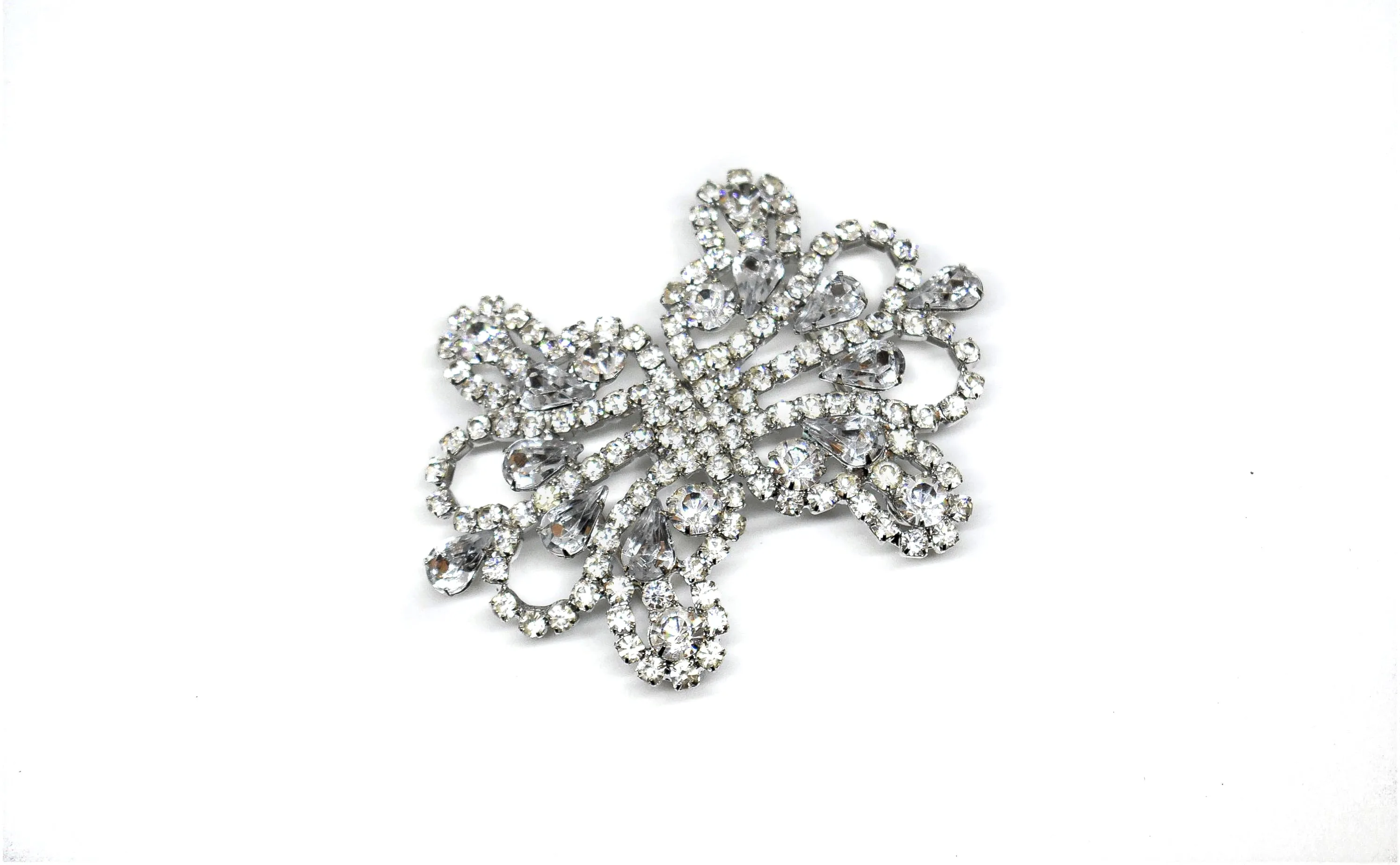 Silver Rhinestone Connector - Closure - 1 Piece