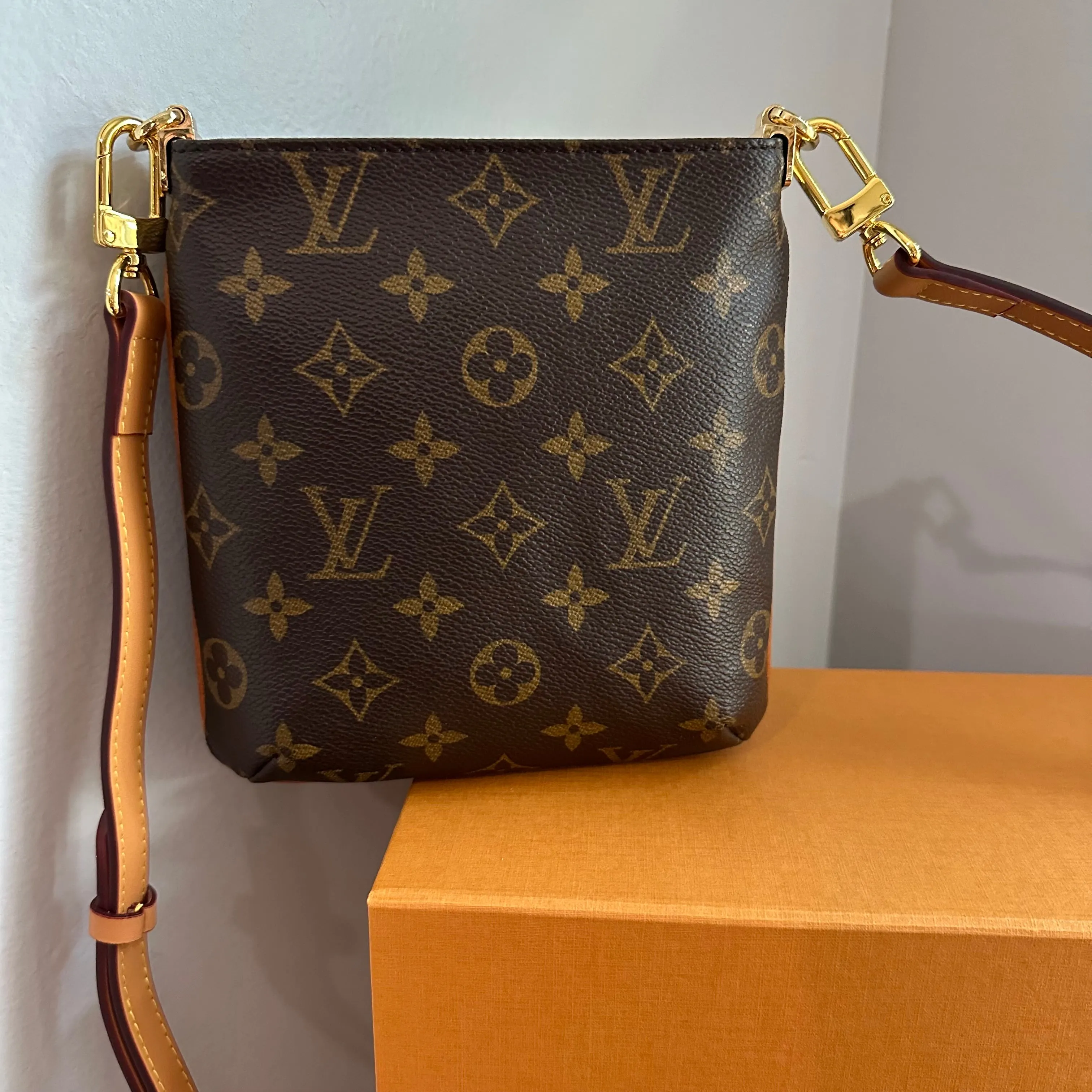 The Junco Crossbody - Vintage LV Monogram in Vachetta