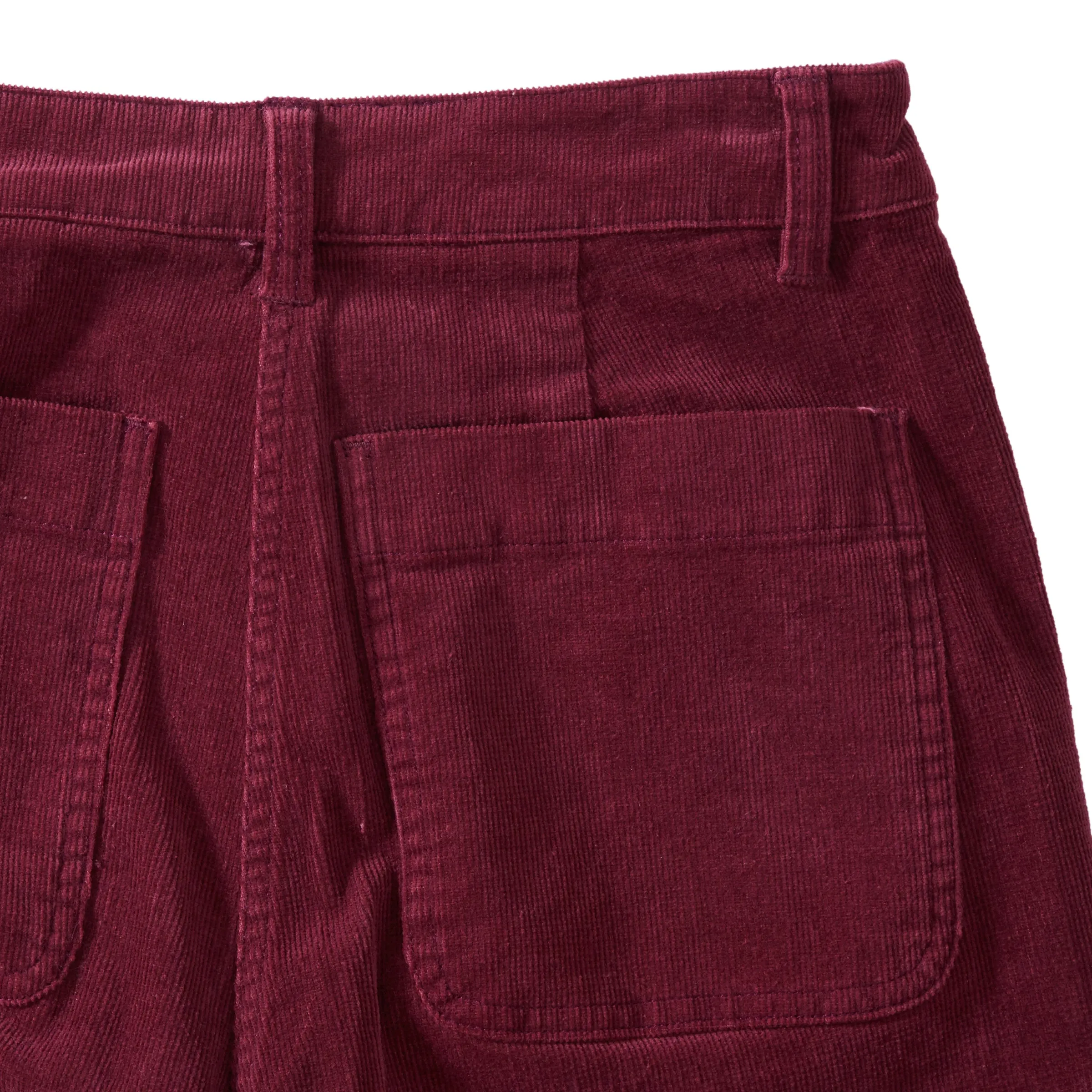 Tracy Slim Ankle Stretch Corduroy Pants - Burgundy (Final Sale)