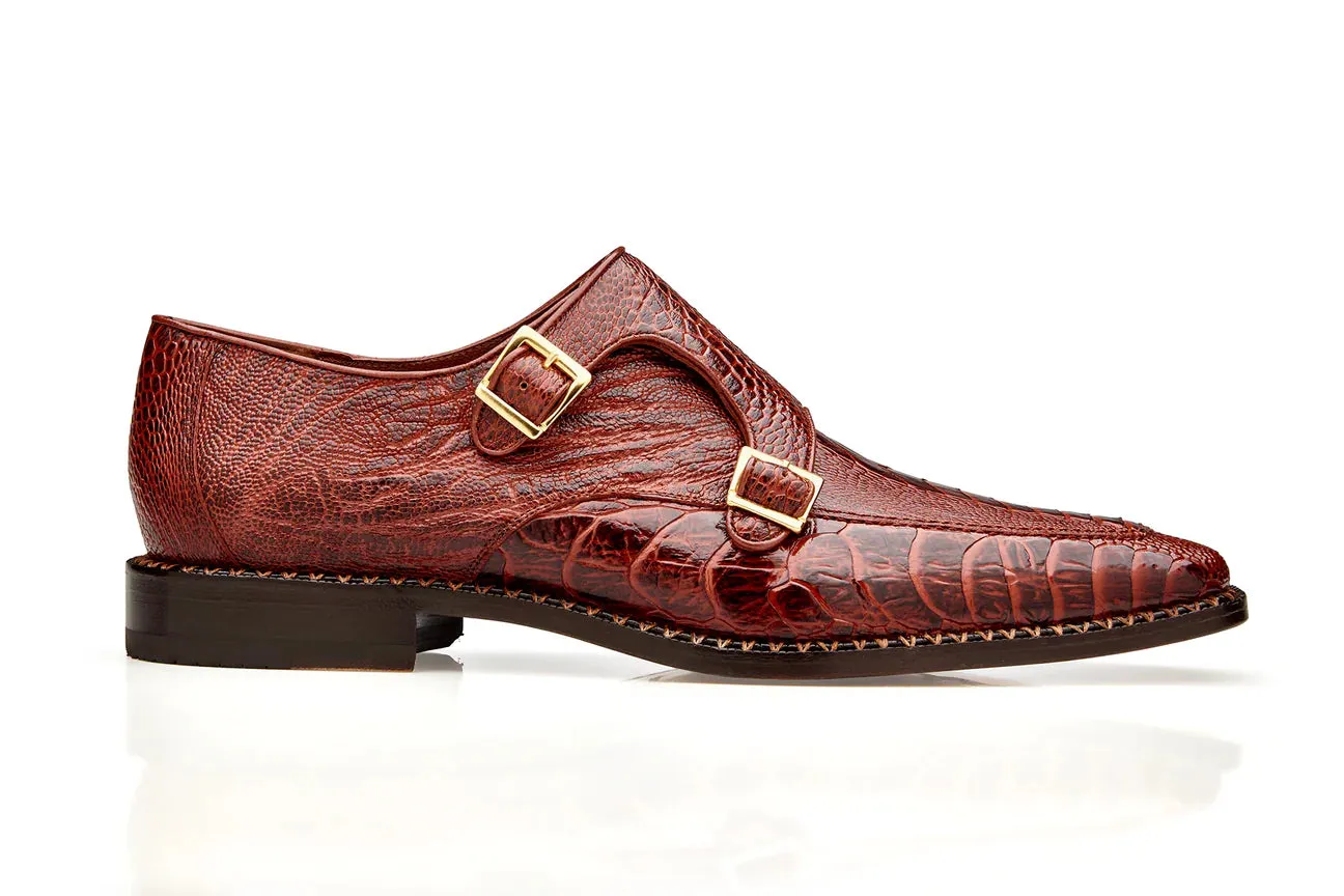 Valiente Genuine Ostrich Leg Double Monkstrap by Belvedere