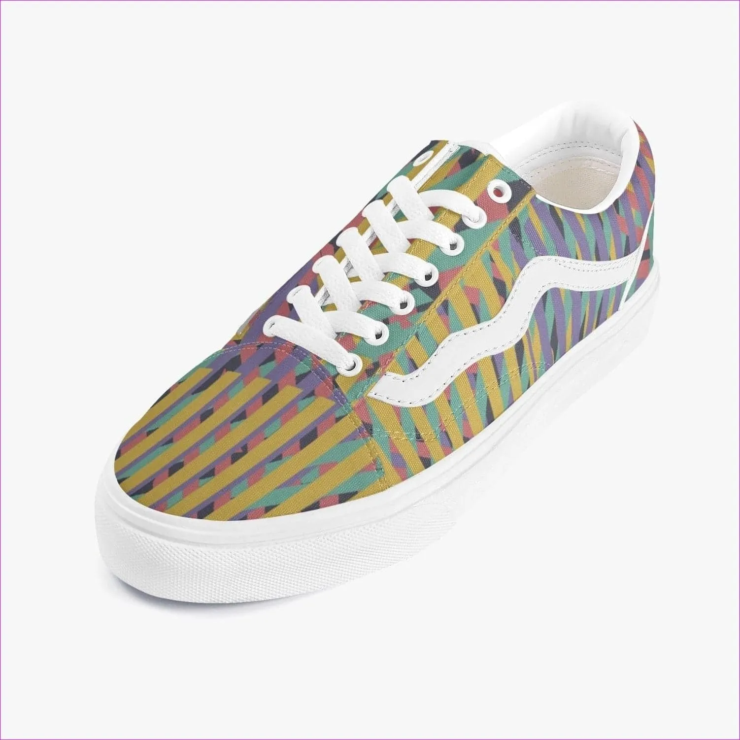 Vivid Weaved Trendy Low-Top Canvas Sneakers