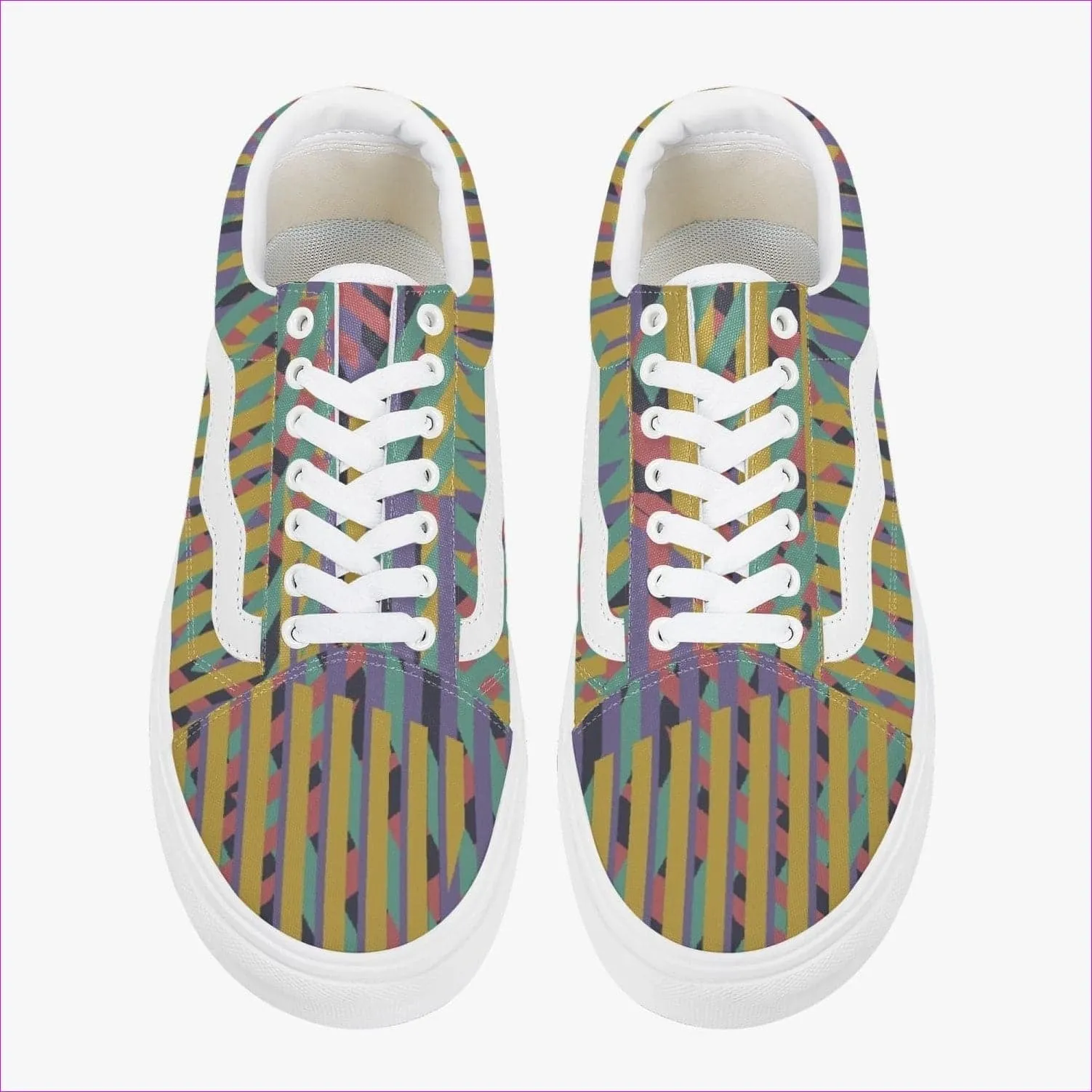 Vivid Weaved Trendy Low-Top Canvas Sneakers