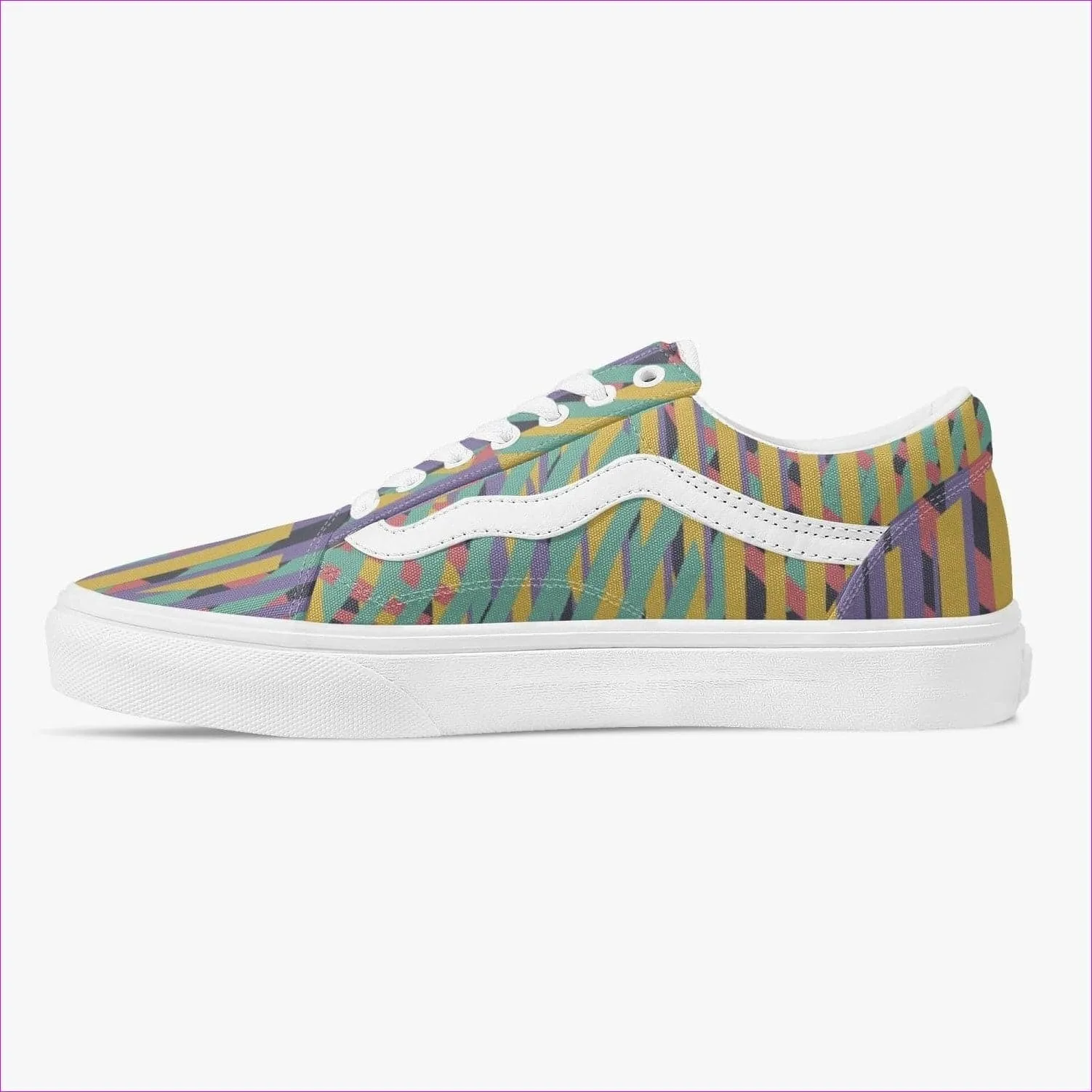 Vivid Weaved Trendy Low-Top Canvas Sneakers