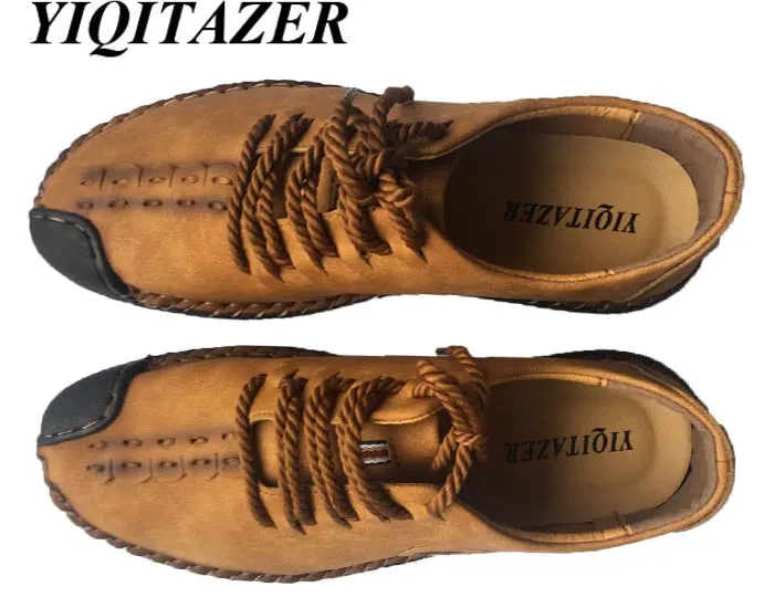 YIQITAZER 2017 New Arrival Nubuck Leather Shoes Man,Lace Fashion Summer Brand Dress Mens Shoes Yellow Black Plus Size 45 46