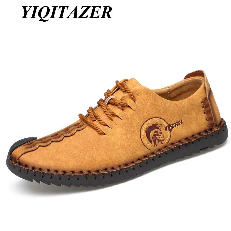 YIQITAZER 2017 New Arrival Nubuck Leather Shoes Man,Lace Fashion Summer Brand Dress Mens Shoes Yellow Black Plus Size 45 46